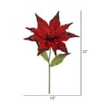 thumbnail image 2 of Vickerman 26" Red Velvet Poinsettia Artificial Christmas Pick, 3 per Bag, 2 of 2