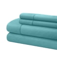 thumbnail image 2 of Bassano 1800 Series Embossed Deep Pocket Sheet Set - Super Soft & Wrinkle Free - Luxurious Bed Sheets Set (Queen, Aqua), 2 of 4