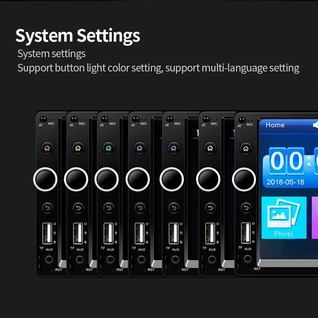 Reproductor Mp5 Para Coche 2 DIN Auto Audio Cámara FM Reproductor multimedia para automóvil para actualización automática (cámara 12LED) Hugtrwg Accesorios para autos y motos