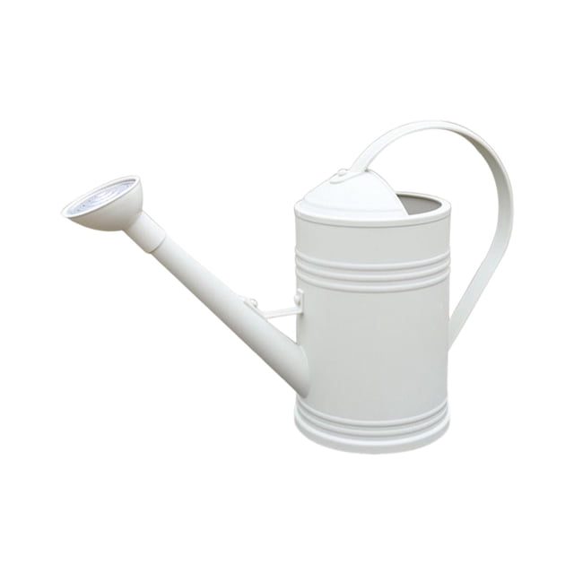 Regadera de jardín con cabezal de riego extraíble de 1,8 l y mango ergonómico. Blanco