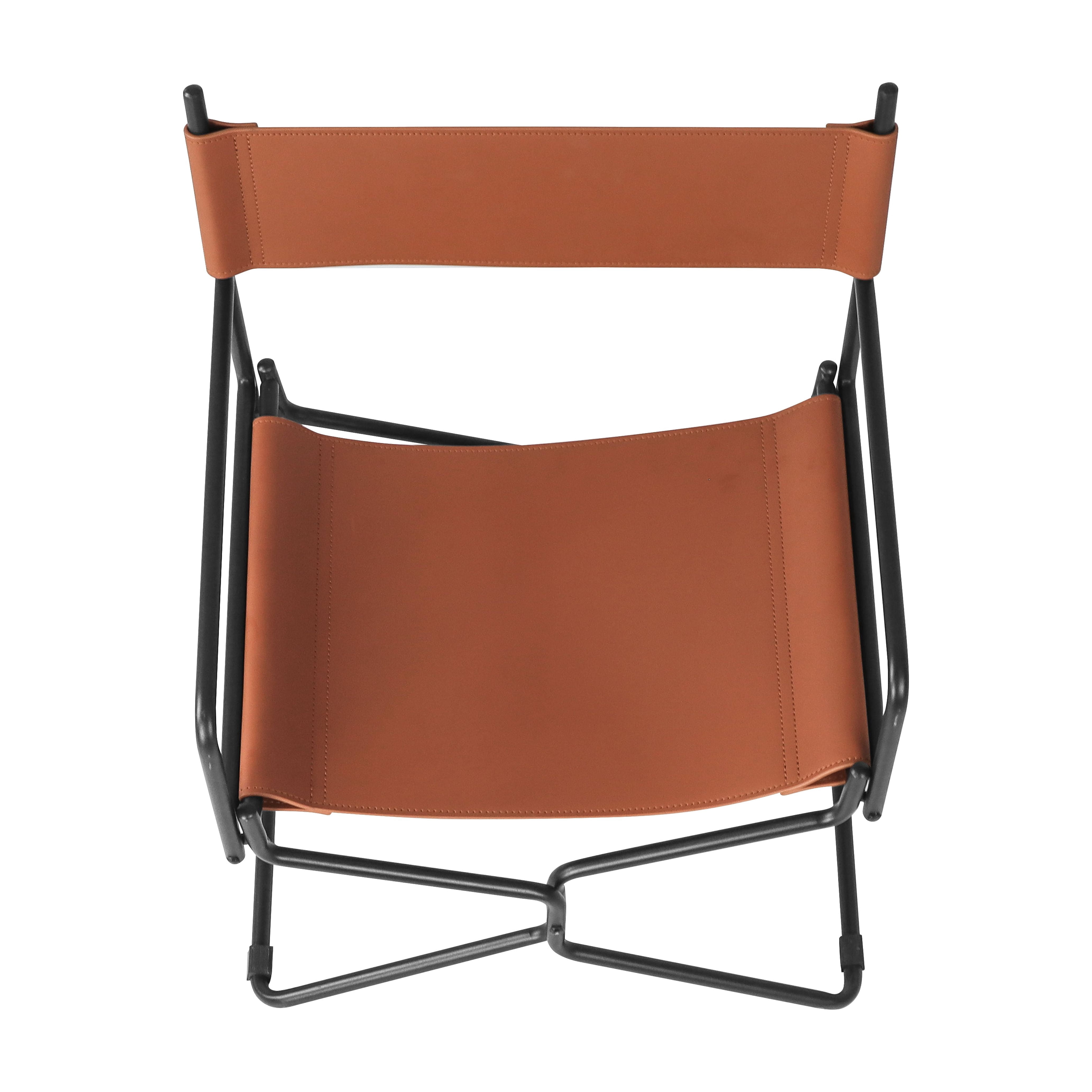 21-Inch Leather Director's Folding Camping Chair with Cup Holder and Backrest, Heavy Duty Outdoor Chair and Portable Seat for Fishing Lawn Sports, Brown