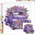 thumbnail image 1 of (ZQA3154) Cuadrado Resina Diamante La Serie Coches Camión Púrpura Diamante 30*30 CM Tamaño Lienzo 35*35 CM, 1 of 9