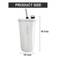 thumbnail image 2 of Taza de beber de doble pared con aislamiento al vacío de acero inoxidable, vaso de 600ml, taza de hielo para café con pajita, 2 of 5