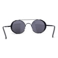 thumbnail image 4 of Round Circle Lens Side Windbreaker Retro Double Bridge Cafe Racer Sunglasses All Black, 4 of 4