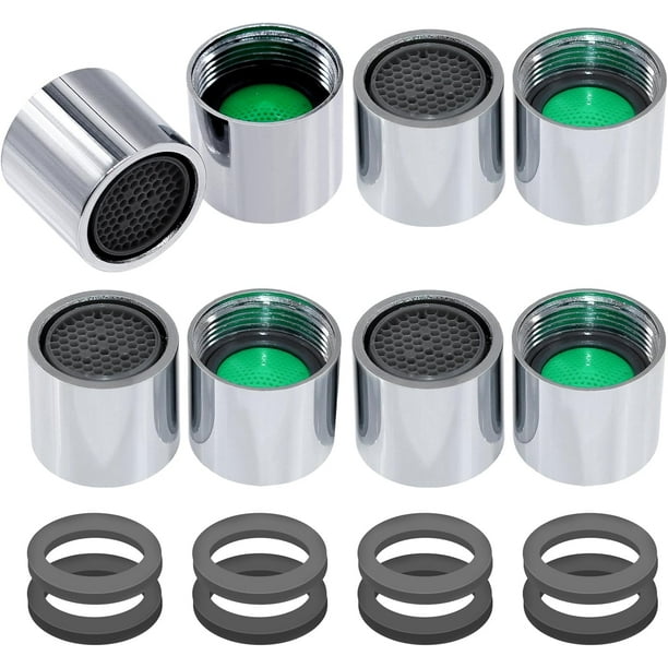 Pack de 8 aireadores M18 para grifos, rosca interior, ahorradores de agua con 8 juntas, para cocina y baño.
