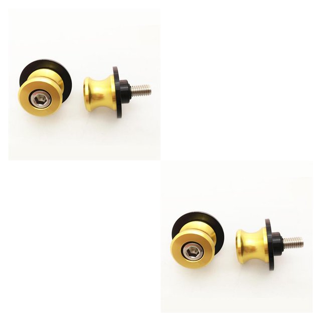 Riwesomey Carretes de basculante Aluminio CNC Deslizadores de brazo oscilante de motocicleta Carretes de motocicleta Deslizadores de brazo Oro, 6 mm 2piezas