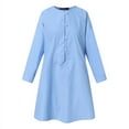thumbnail image 3 of ZANZEA Blouse Musulmane Femme Couleur Unie Manches Longues Col Rond Boutonnée, 3 of 9