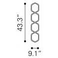 thumbnail image 4 of Zuo A10769 Miroir Quatre Hexagones&44; Or, 4 of 5