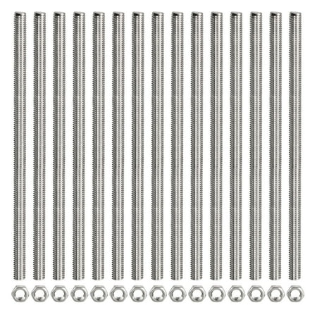 Uxcell 24Pack M5 x 350mm Fully Threaded Rod w 24Pack Hex Nuts, 0.8mm ...