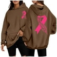 thumbnail image 1 of And Winter Fashion Cancer Red Print Women's Hooded Sweatshirt, 1 of 4