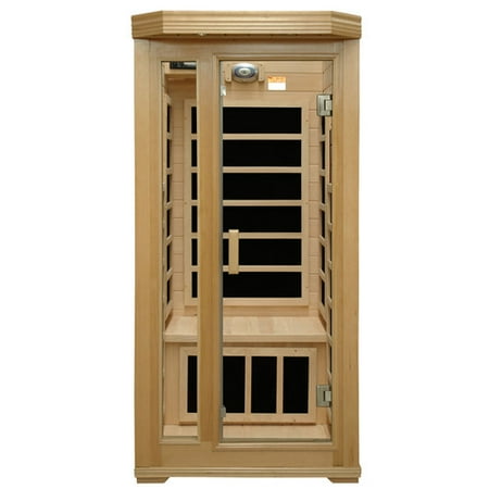 1 PERSON CRYSTAL SAUNA HEMLOCK 6 PURE CARBON Heaters FAR Infrared AM/FM CD New