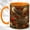 Orange, variant on Woodland Songbirds Coffee Mug, Berry Tree Mug, Ceramic 11 oz