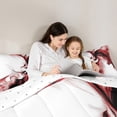 thumbnail image 5 of Homewish Abstract Stripes Full Size Comforter Sets 3-Piece for Teens Boys Girls,Geometric Lines Bedding Comforter Set,Black Red White Gradient Lightweight Bedding Sets,Luxury Bedroom Decor, 5 of 8