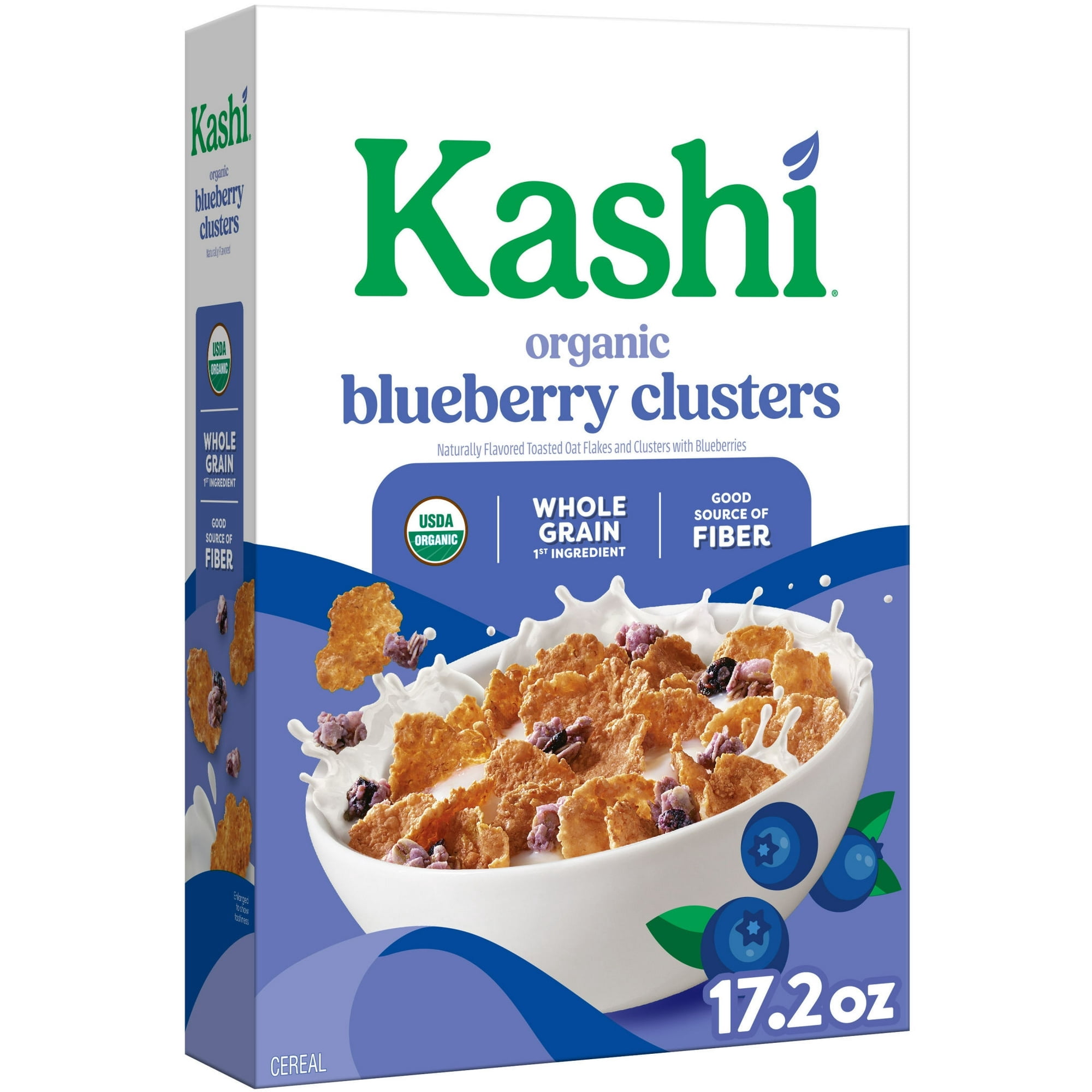 Kashi Breakfast Cereal, Organic, Whole Grain, Blueberry Clusters, 17.2oz Box