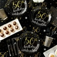 thumbnail image 2 of Juvale 50th Birthday Tablecloths - 3-Pack, 54 x 108 in, Black & Gold - 50th Birthday Decorations for Men & Anniversary Decorations - Disposable Plastic Table Covers, 2 of 7