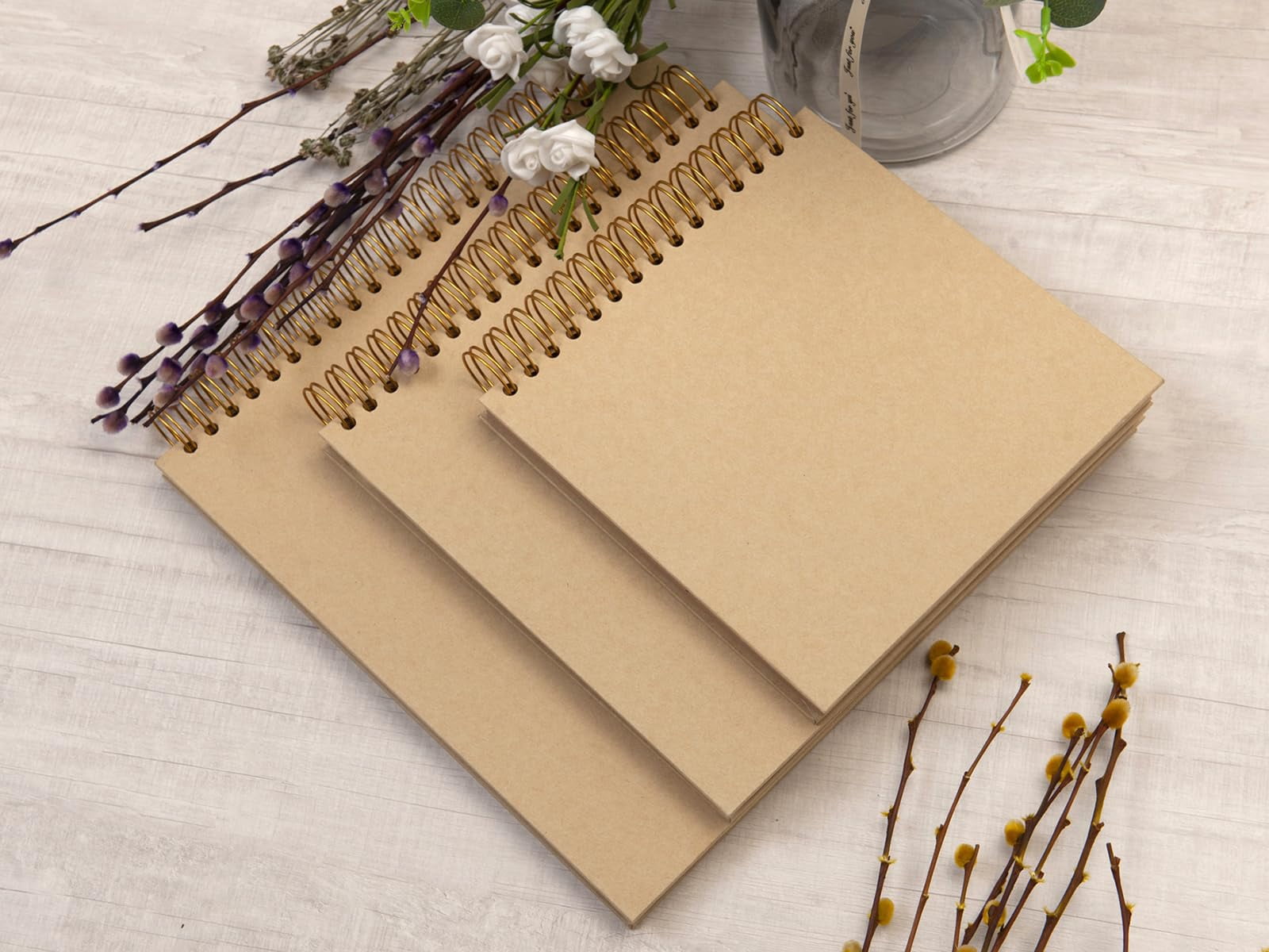 Lanola DIY Scrapbook Album Hardcover Kraft Paper Scrap Book Photo Albums Memory Book for Wedding and Anniversary Family
