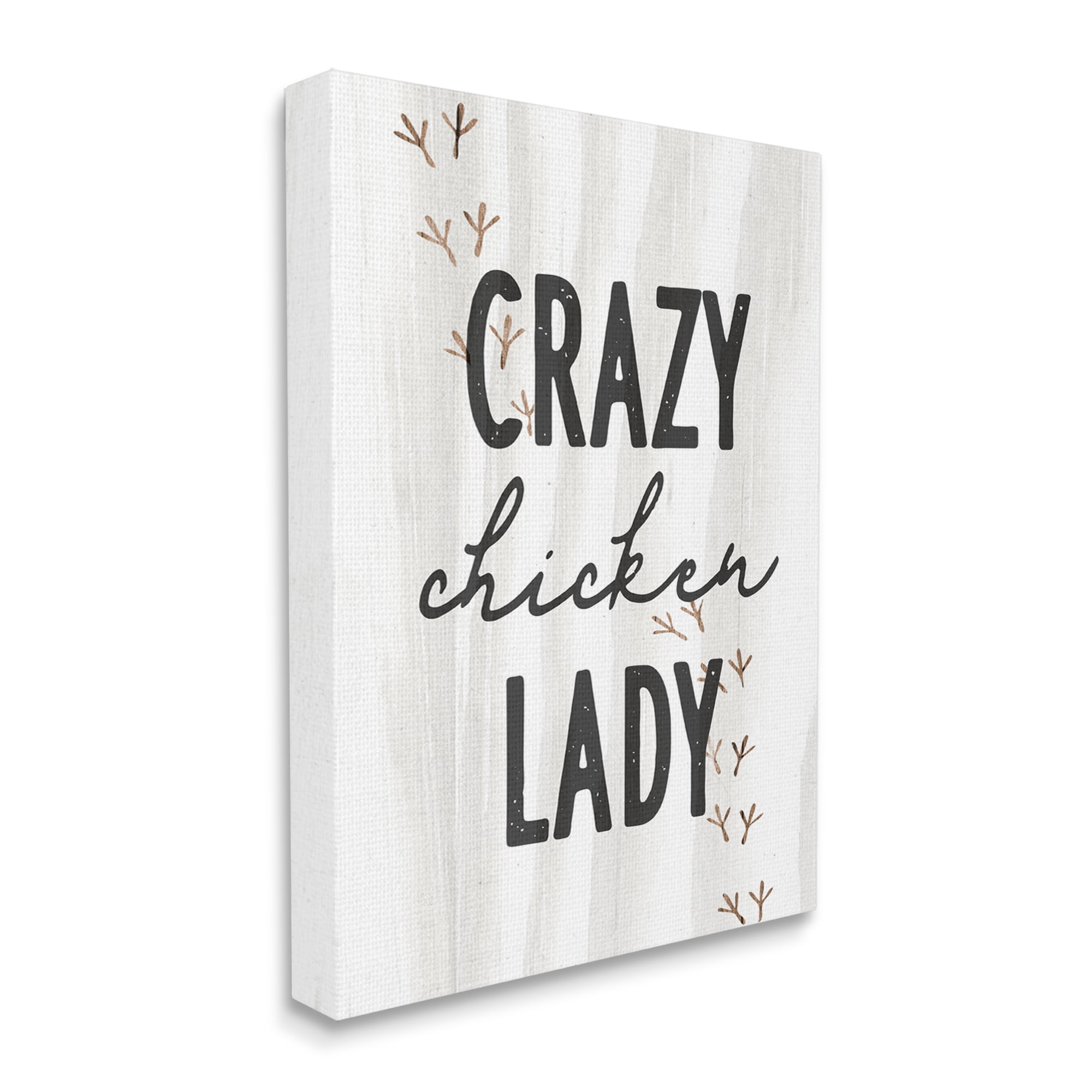 Stupell Industries Crazy Chicken Lady Country Rustic Farm Design Graphic Art Gallery Wrapped Canvas Print Wall Art, Design by Daphne Polselli