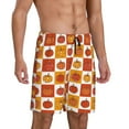 thumbnail image 2 of Sikiie Pumpkin Plaid Mens Pajama Shorts, Lounge Pant, Men's shorts，Sleep Pj Shorts for Men-Large, 2 of 6