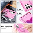 thumbnail image 4 of Magnetic Ring Stand for Samsung Galaxy S25 Ultra 2 In 1 Case, 360° Full Body Protection Built-in Screen Protector Hard Matte Clear Back Shockproof Bumper Cover for Samsung Galaxy S25 Ultra - Rose, 4 of 6