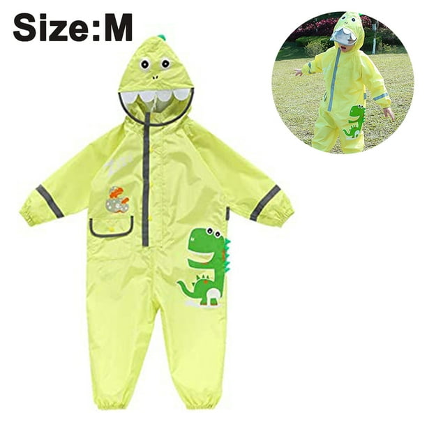 Traje de lluvia para niños, impermeable de dinosaurio para niños pequeños, chaqueta de mono, traje de bebé