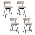 thumbnail image 1 of Costway 25" Upholstered Swivel Bar Stool Set of 4 with Padded Seat & Backrest Metal Frame, 1 of 9
