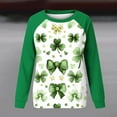 thumbnail image 4 of Raglan Sleeve T-Shirt for Women Lucky Charm Print Top 2026 Womens Tops Oversized Casual Pullover St. Patrick's Day Clothing Comfortable Long Sleeve Outfits Graphic Crewneck Shirts, 4 of 7