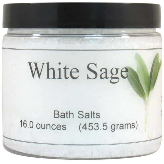 White Sage Bath Salts by Eclectic Lady, 16 ounces