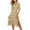 Khaki, variant on Casual Dresses for Women Fashion Summer Casual Print Dress V-Neck Short Sleeve Loose Dress