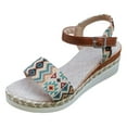 thumbnail image 2 of MKLEKYY Sandalias Flexi para Mujer, Con Punta Redonda, Hebilla, Correa, Verano, Tacón Bajo, Suela Gruesa, Cuñas, 2 of 4