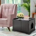thumbnail image 2 of Costway Cat Litter Box Cabinet Furniture Cat Washroom Storage Bench, 2 of 9