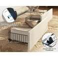 thumbnail image 6 of Papajet King Bed Frame with Bookcase Headboard & Charging Station, 2 Storage Drawers, White, 6 of 9