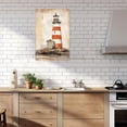 thumbnail image 2 of ZHONGYUTONG Farmhouse Canvas Wall Art Rustic Lighthouse Pictures Print Country Red White Tower Painting for Home Decor Framed (12.00" x 18.00"), 2 of 5