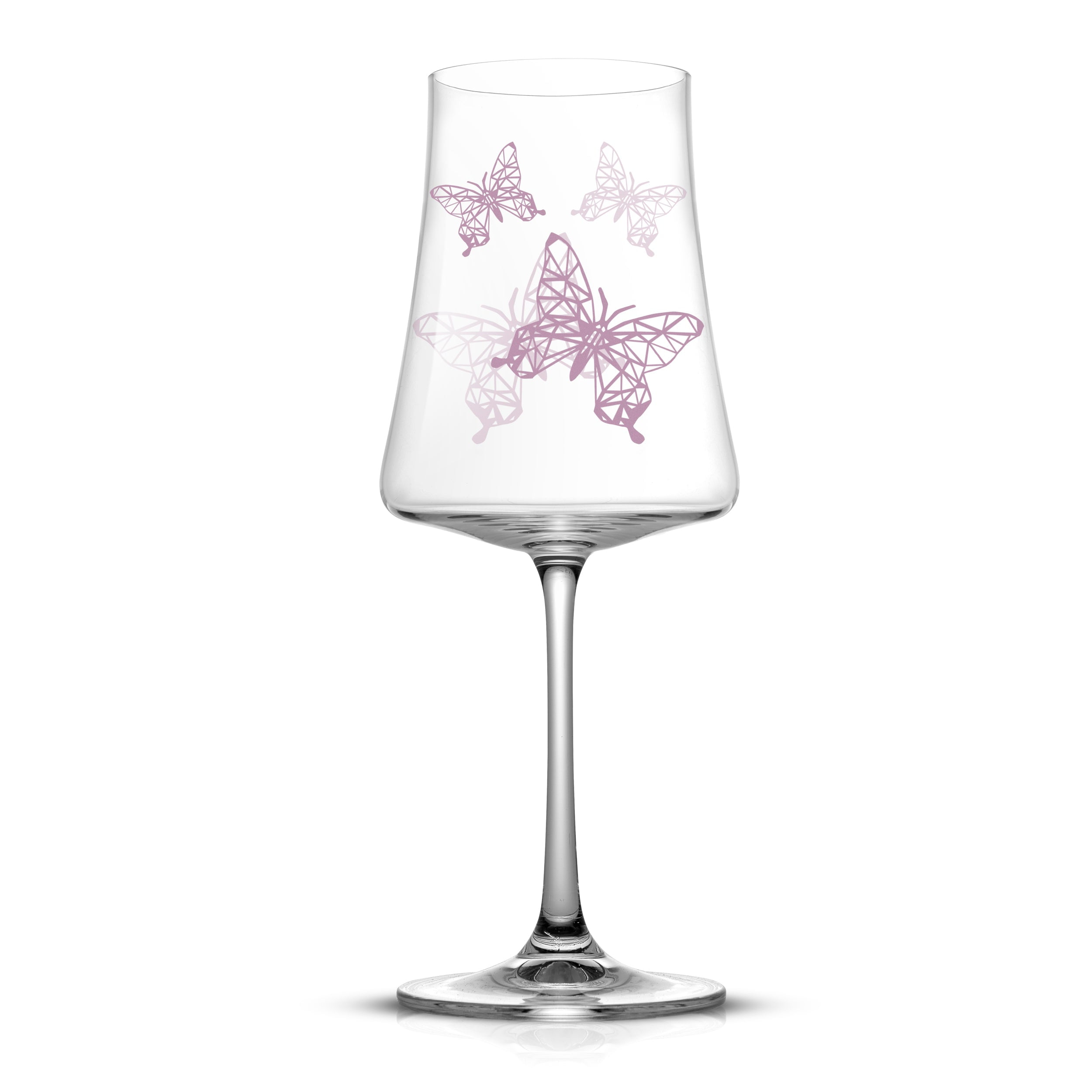 Butterfly Etched Crystal 18 oz Wine Glass Set of 2