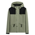 thumbnail image 1 of Timegard Plus Size Jackets for Women Color Block Windbreaker Coat Active Hiking Outdoor Hoodies Fall Winter, 1 of 2