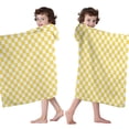 thumbnail image 4 of Yellow and White Checkerboard Pattern Hooded Bath Towel，60"x35" for Ages 3 To 12 Kids, Quick Dry Lightweight Soft Microfiber Hood Beach Towel Cover Up for Kids, 4 of 7