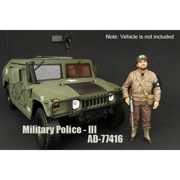 WWII Military Police Figure #3 - American Diorama 77416 - 1/18 Scale Diecast Model Toy Car