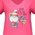 thumbnail image 3 of Inktastic God Bless the USA Gnome Women's Plus Size V-Neck T-Shirt, 3 of 4