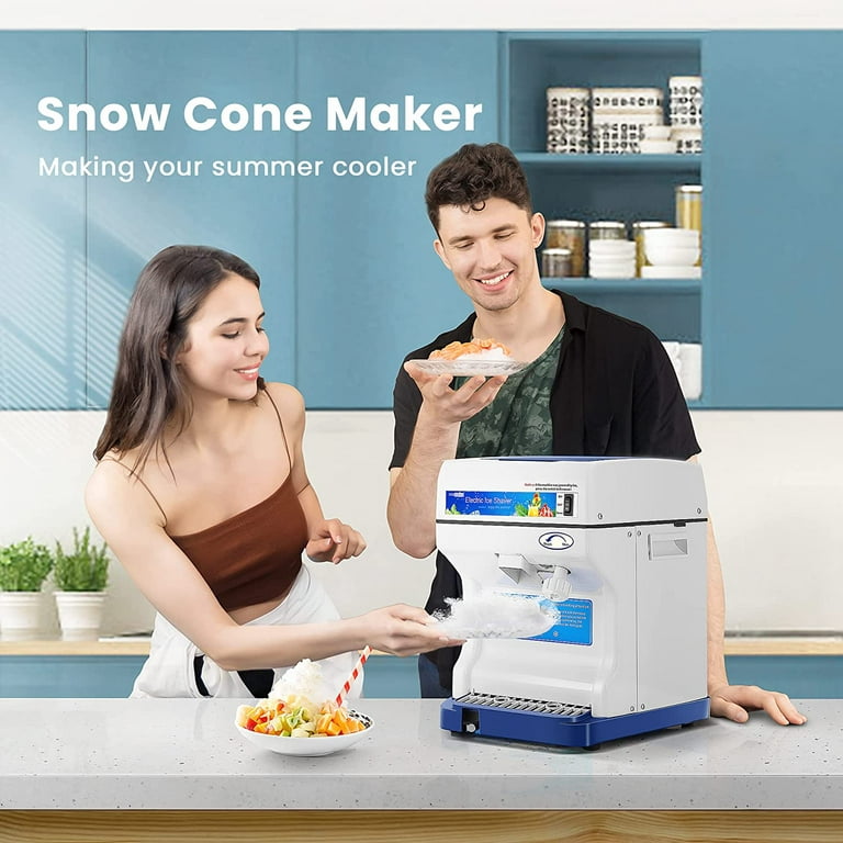BENTISM Commercial Ice Crusher Snowball Machine Commercial Black Snow Cone  Machine