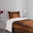thumbnail image 3 of Ambesonne Rustic Wall Quilted Bedspread Set 2 Pcs, Brickwork, Twin Size, Orange Dark Orange, 3 of 5