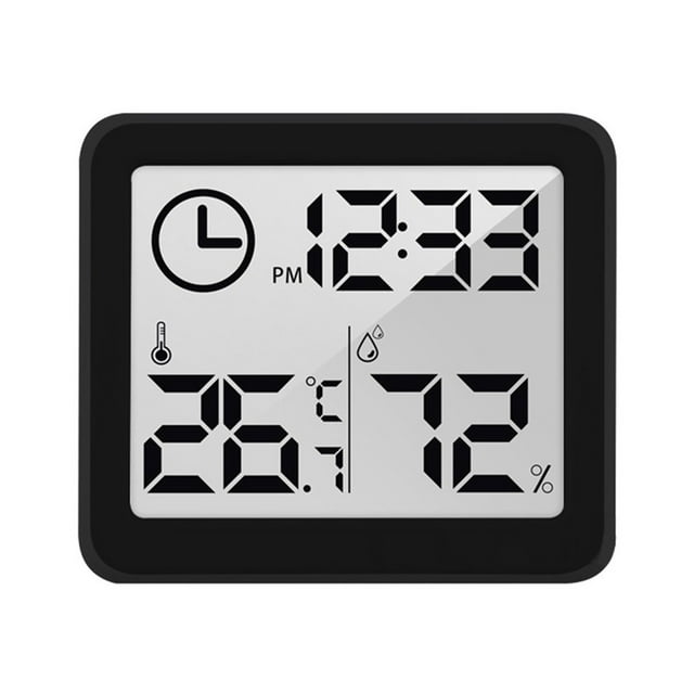 Thermohygrometer Simple Smart Home Electronic Digital Thermometer Hygrometer LCD Wall Clock ,Fast Response