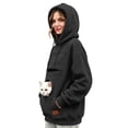 thumbnail image 5 of Stralyhd Zipper Cat Pouch Hoodie for Women Oversized Sweatshirt with Dog Pouch Fleece Kangaroo Pouch Hoodie Hooded Animal Holder Pullover Black M, 5 of 5