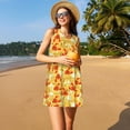 thumbnail image 3 of Fotbe Beer And Crawfish Vestido de Verano sin Mangas para Mujer – Vestido Midi Línea A, Estilo Camiseta Floral, Vestido Playero Casual y Fluido, 3 of 7
