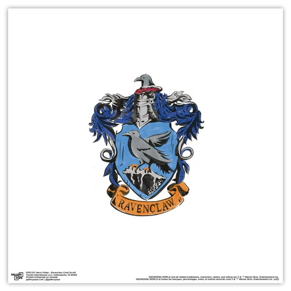 Gallery Pops Harry Potter - Ravenclaw Crest Scroll Wall Art, Unframed Version, 12" x 12"