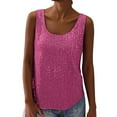 thumbnail image 4 of Sequin Top for Women Sleeveless Pink Sparkly Shirt Shiny Tops Women Tops Womens Dressy Holiday Tops, 4 of 6