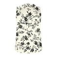thumbnail image 4 of Women's V Neck Tank Tops Summer Casual Floral Printed Sleeveless T Shirts Trendy Loose Fit Work Basic Blouses (L, Beige), 4 of 5