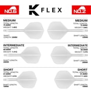 Target Darts K-Flex Integrated Dart Flights and Shafts, Short Stem (19mm), No.6 Flight, 9-pack Bundle, Black, White & Clear | Kflex 2 In 1 Flight and Stem, Professional Darts Accessories