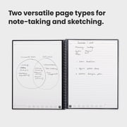 Rocketbook Fusion Digital Reusable Notebook - Black - Letter Size Eco-Friendly Notebook (8.5 x 11) - Planner, Task List, Calendar and More - Includes 1 Pen and Microfiber Cloth