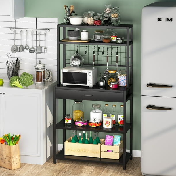 Tribesigns Kitchen Bakers Rack with Hutch, 5Tier Kitchen Utility