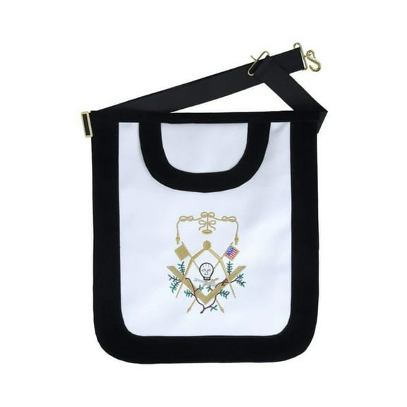 Master Mason Blue Lodge Apron – George Washington’s Replica, Historic Masonic Regalia with Adjustable Belt