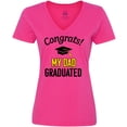 thumbnail image 3 of Inktastic Congrats My Dad Graduated with cap Women's V-Neck T-Shirt, 3 of 5